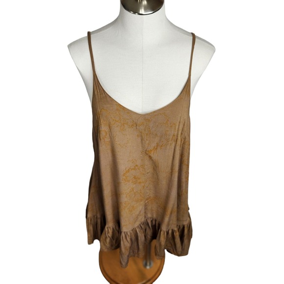 One Teaspoon Mini Ruffle‎ Hem Low Back Dress Women's XS Tobacco Acid Tie Dye - Picture 1 of 14